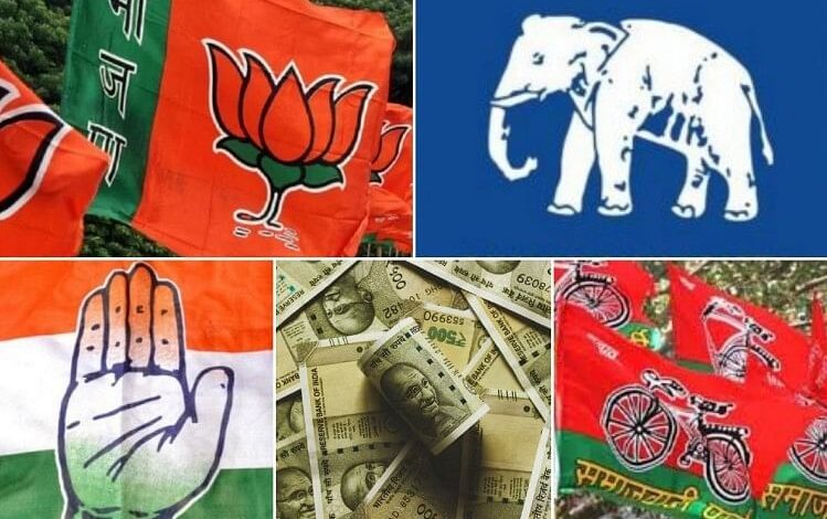 The annual income of India's top five political parties is more than 1200 crores, SP spent the most