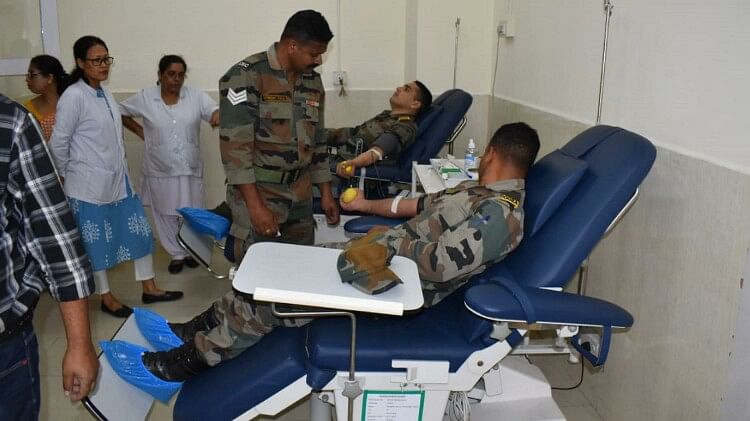 Indian Army and Tezpur Medical College organized blood donation camp