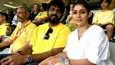 Srk Jawan Actress Nayanthara and Vignesh shivan spotted ipl chennai super kings vs mumbai indians match