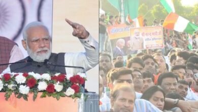 PM Modi addresses bjp workers at Delhi airport after returning from three-nation visit