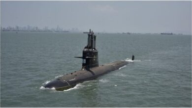 The Indian Navy's begins sea trials of Kalvari class submarine Vaghsheer