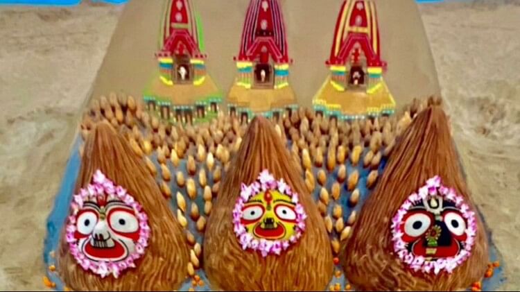 Jagannath Rath Yatra: Sand artist Sudarshan Patnaik made Lord Jagannath with 250 coconuts, see photo