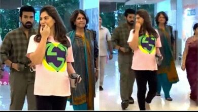 RRR Actor Ram Charan and wife Upasana arrive at hospital as they are all set to become parents tomorrow