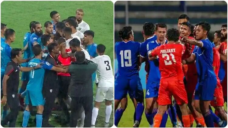 Indian Players clashed twice in SAFF Championship, after Pakistan indian player clashed with Nepal Watch Video