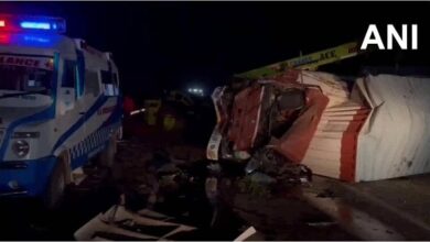 many people died in an accident where a car and a container truck collided near Thirumangalam in Tamil Nadu