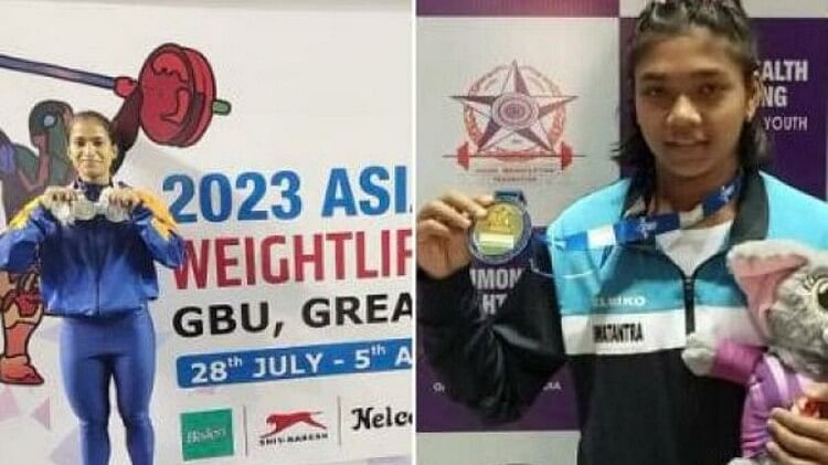 Gyaneshwari and Koyel win silver medals at Asian Youth Junior Weightlifting Championship 2023 greater noida