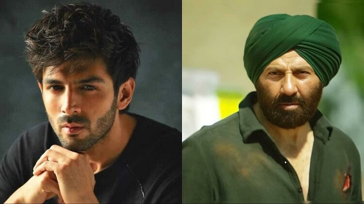 Kartik Aaryan watches Sunny Deol Ameesha Patel Gadar 2 in theaters gives spoiler as he leaks handpump scene