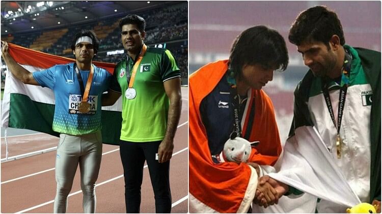 Pakistani Athlete arshad nadeem poses with indian flag his friendship with neeraj Chopra wins hearts