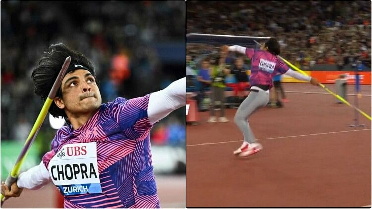 Neeraj Chopra comeback after three fouls in zurich diamond league Watch Video